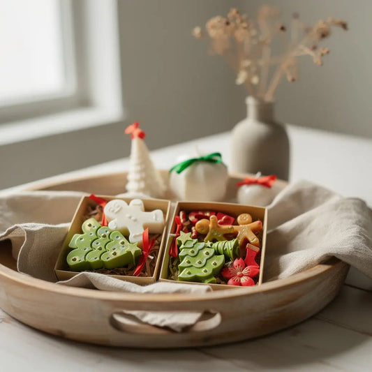 🎄 Christmas Candles Tray – Customizable Soy Wax Shapes & Sand Wax Cups Earth Scent Candles