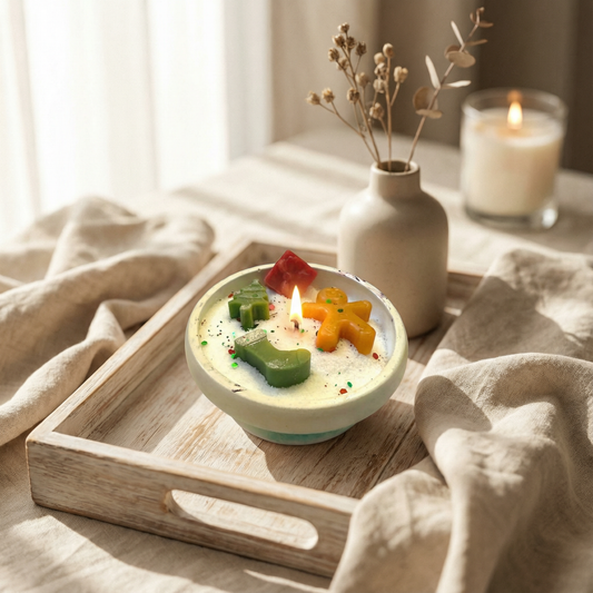 🎅 Festive Flare Concrete Candle – Sand Wax with Christmas Wax Melts Earth Scent Candles