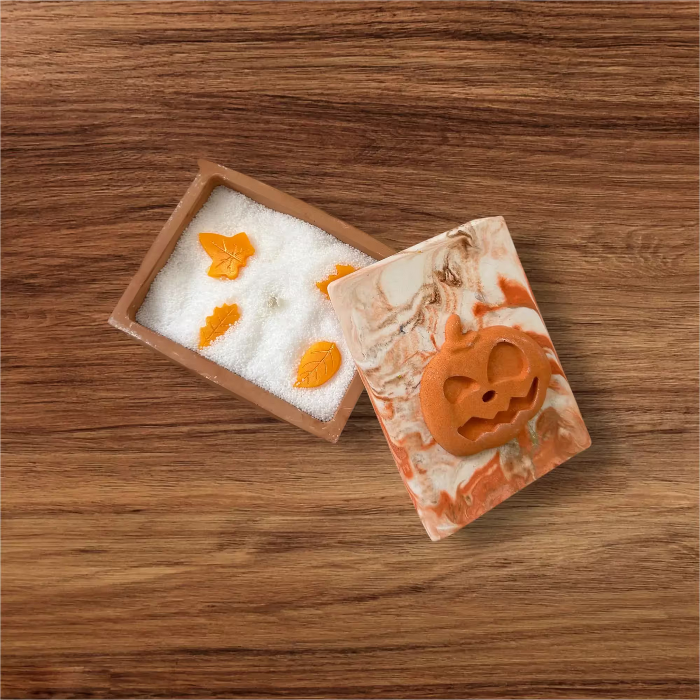 🍂 Autumn Book Candle – Marble Concrete Earth Scent Candles