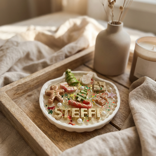 Personalized custom birthday candle with resin shell and butterfly wax melts toppers