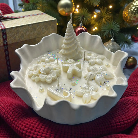🎄 Christmas White Candle – Festive Soy Wax & Holiday Melts Earth Scent Candles