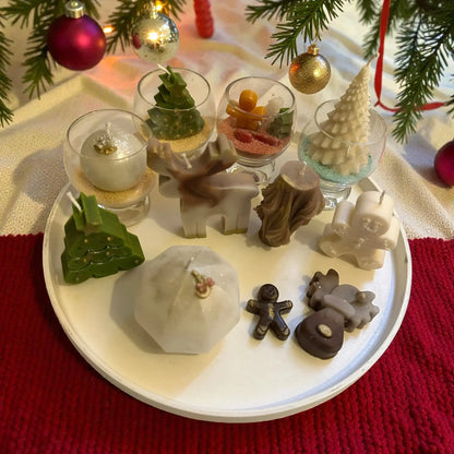 🎄 Christmas Candles Tray – Customizable Soy Wax Shapes & Sand Wax Cups Earth Scent Candles