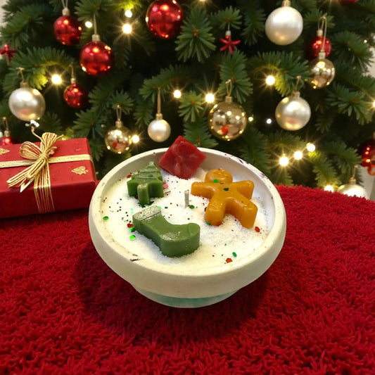 🎅 Festive Flare Concrete Candle – Sand Wax with Christmas Wax Melts Earth Scent Candles