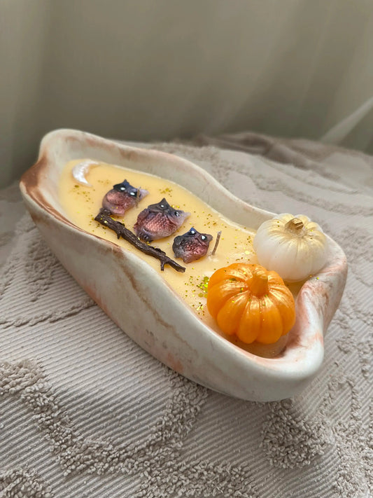 Wild Autumn Marble Candle