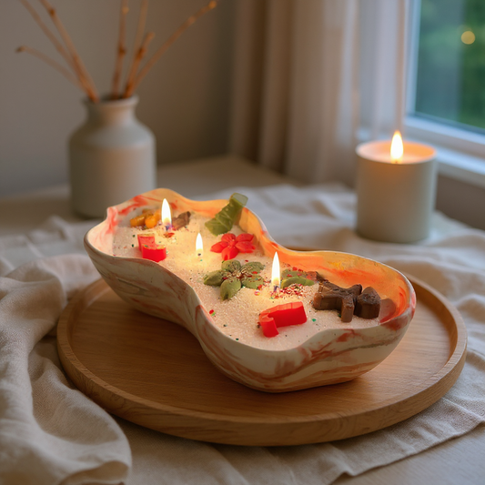🎄 Christmas Glow Candle – Festive Sand Wax & Holiday Melts Earth Scent Candles
