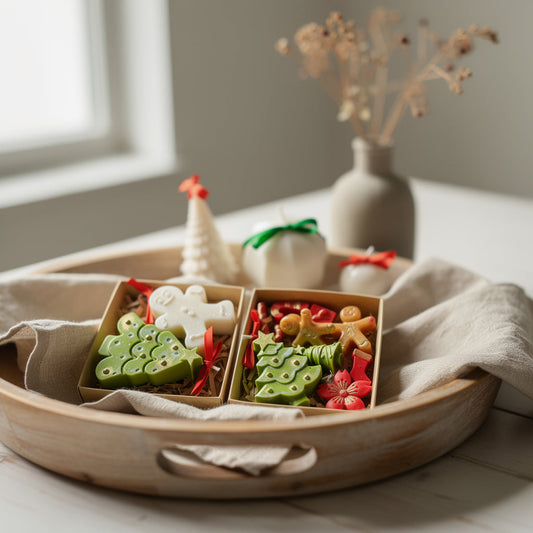 🎄 Christmas Candles Tray – Customizable Soy Wax Shapes & Sand Wax Cups Earth Scent Candles