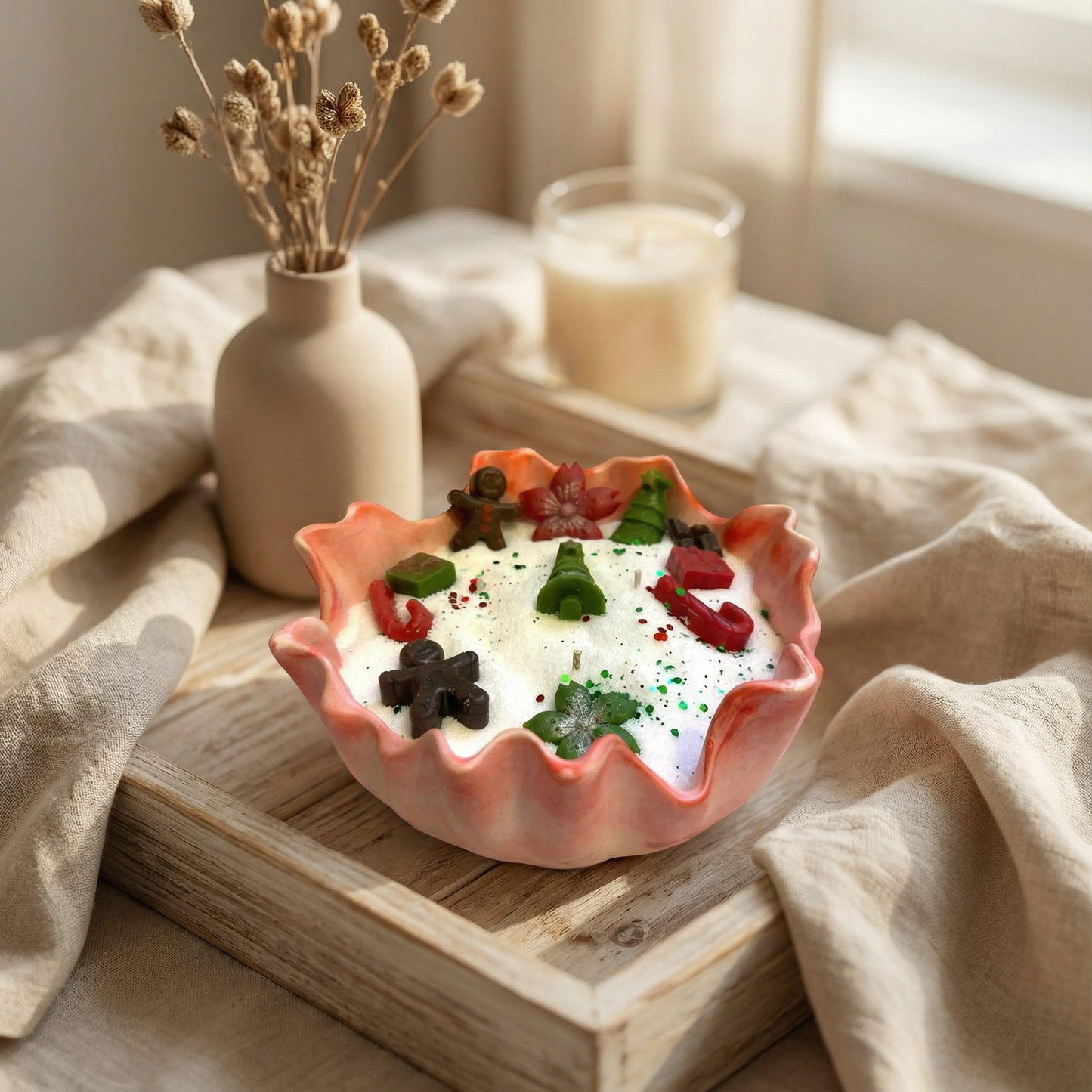 🎄 Christmas White Candle – Festive Soy Wax & Holiday Melts Earth Scent Candles