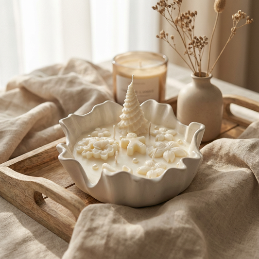 🎄 Christmas White Candle – Festive Soy Wax & Holiday Melts Earth Scent Candles