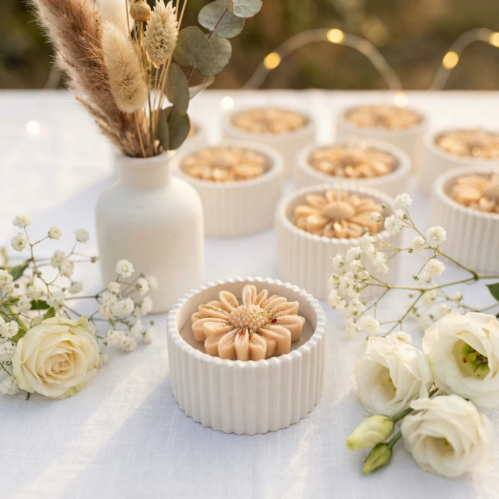 Luxury mandala and concrete jar candles for corporate gifting Egypt - هدايا شركات