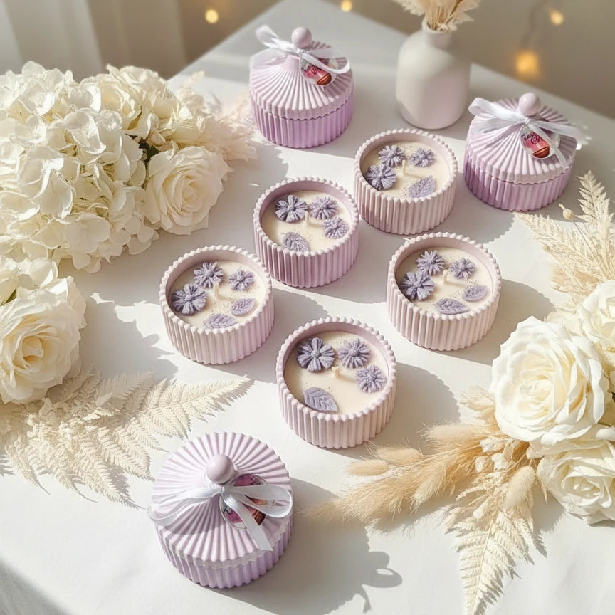 Luxury mandala and concrete jar candles for corporate gifting Egypt - هدايا شركات