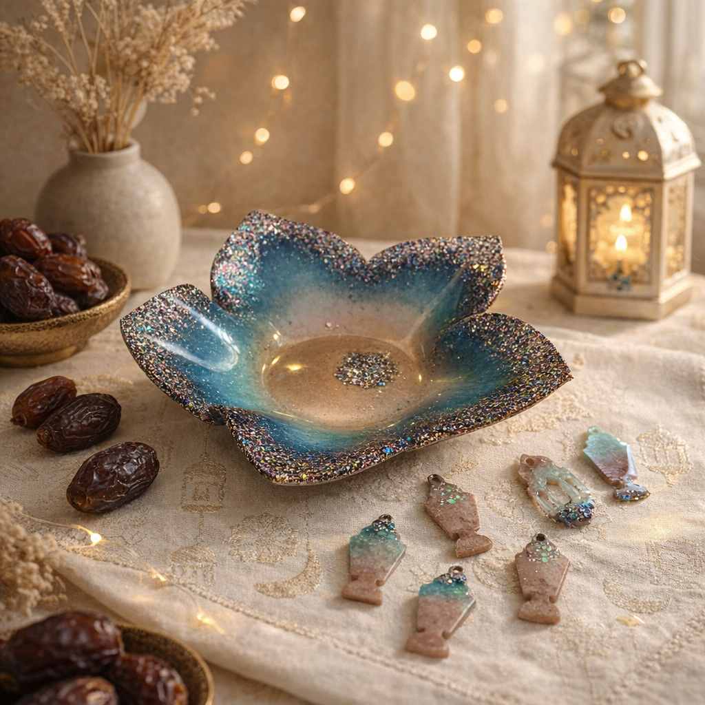 Flower Resin Plate Ideal for dates (Balah) or jewelry.