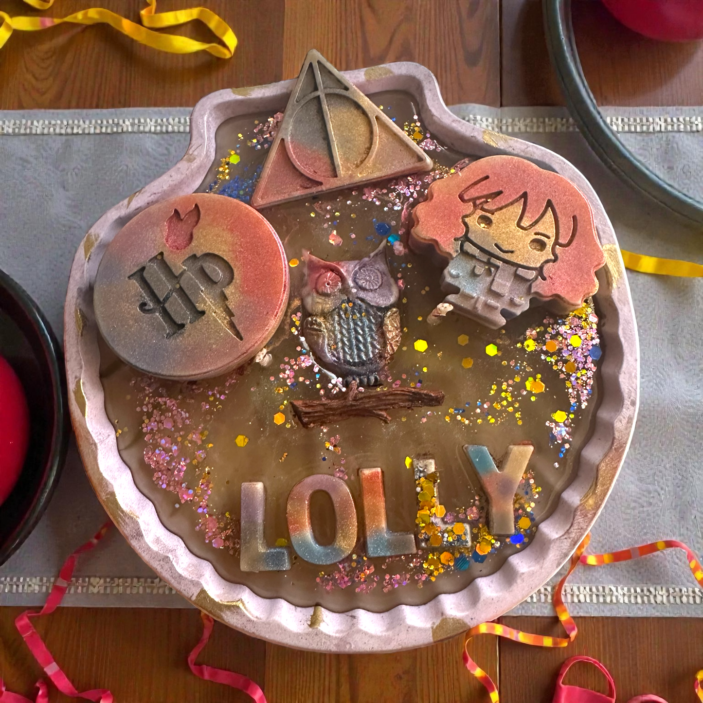 Custom Harry Potter Gel Wax Candle – Marble Shell with Wizarding Wax Melts Earth Scent Candles