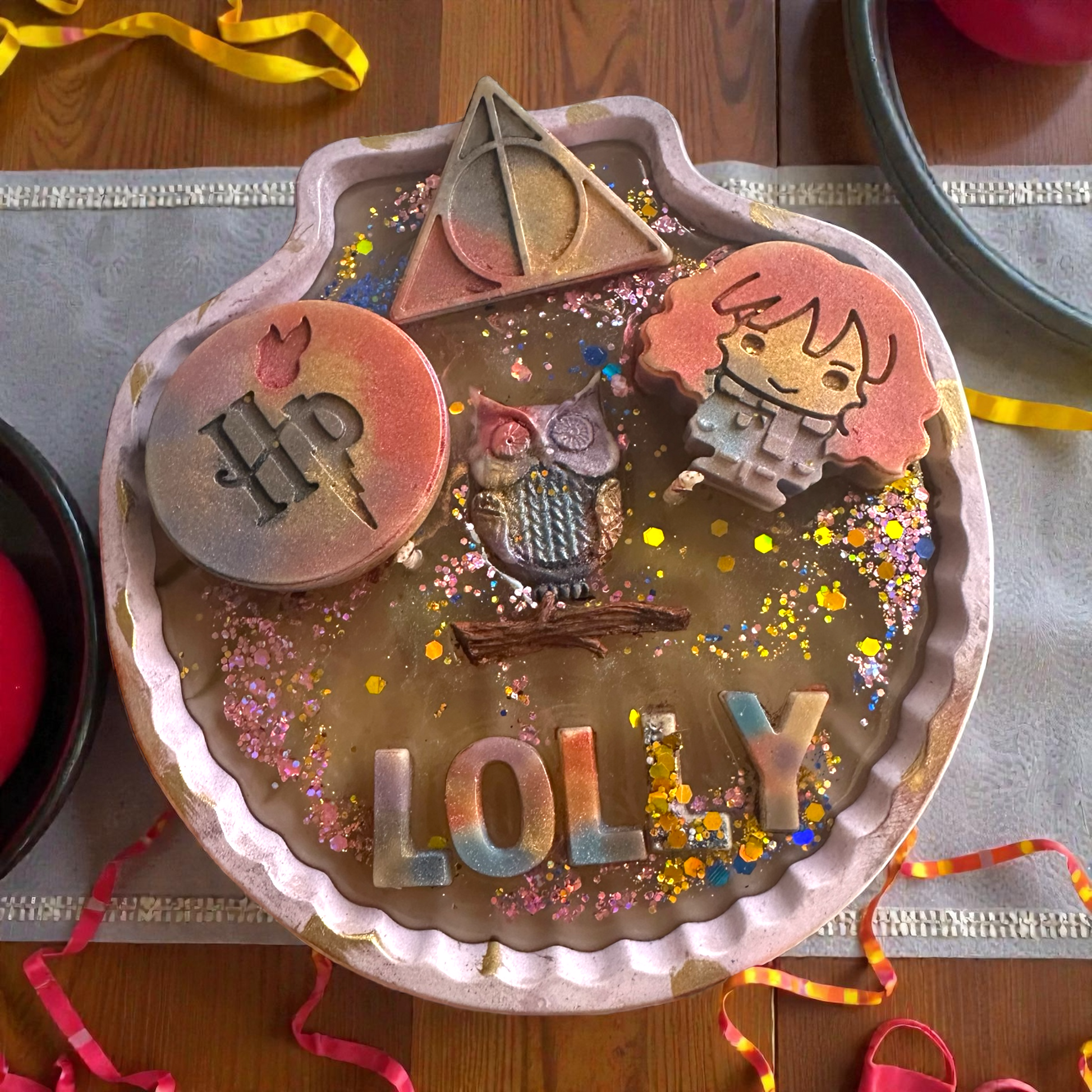 Custom Harry Potter Gel Wax Candle – Marble Shell with Wizarding Wax Melts Earth Scent Candles