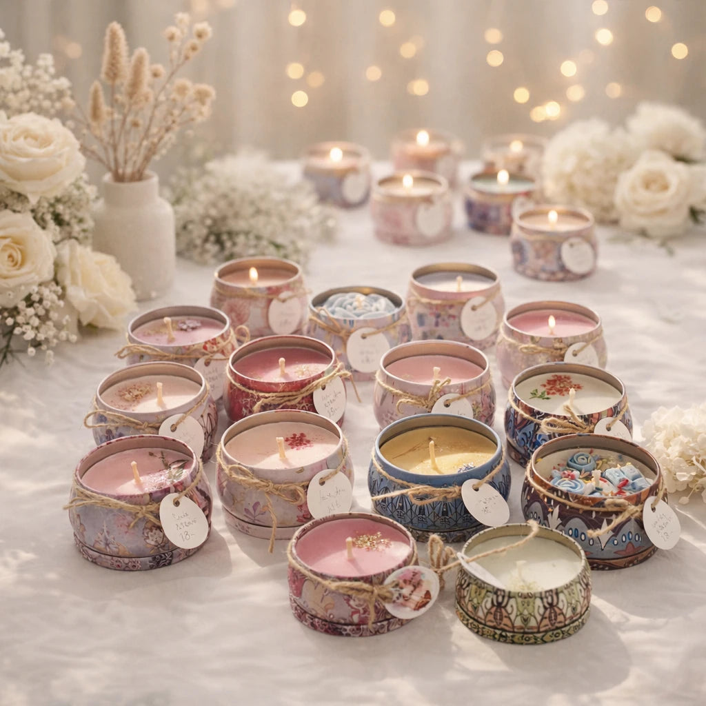 Luxury mandala and concrete jar candles for corporate gifting Egypt - هدايا شركات
