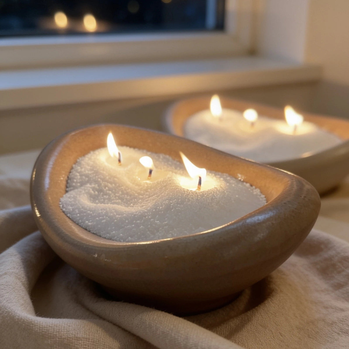 Oval Glossy Brown Clay Pot with Sand Wax - 500g Wax and 10g Scented Oil Included