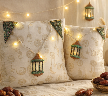 زينة رمضان ريزين (DIY Zeena): Custom triangles and lanterns to hang on your wall or LED string.